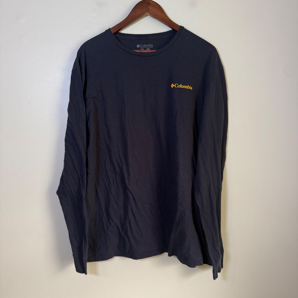 Columbia Sportswear Graphic Logo Long Sleeve T-Shirt Size XL Navy Blue